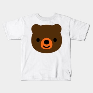 Brown Bear Face Emoticon Kids T-Shirt